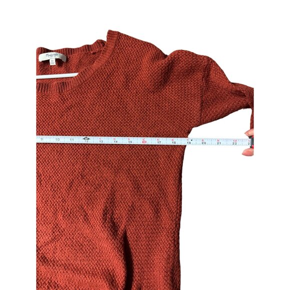 Madewell Waffle Knit Rust Orange Pullover Sweater High Low Woman's Size XS - Picture 6 of 7